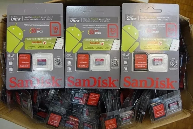 Карты памяти micro sd 8, 16, 32, 64GB 10 Class SanDisk